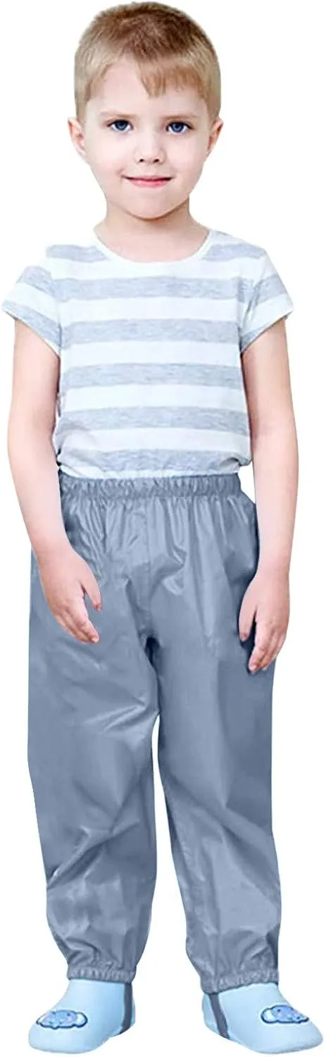 Kids Rain Pants Boys Girls Waterproof Pants Toddler Mud Dirty Proof Lightweight Rain Suit Solid Color Trousers Outdoor