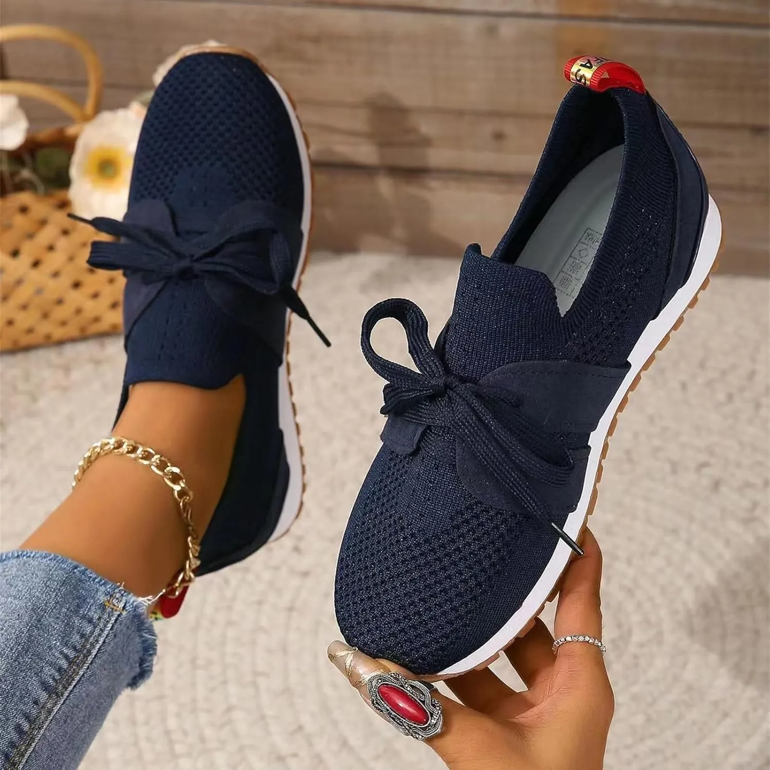 Ladmiple Running Shoes For Women Walking Shoes Slip on Sock Sneakers Lady Girls Mesh Loafers Non Slip Fashion Tennis Shoes