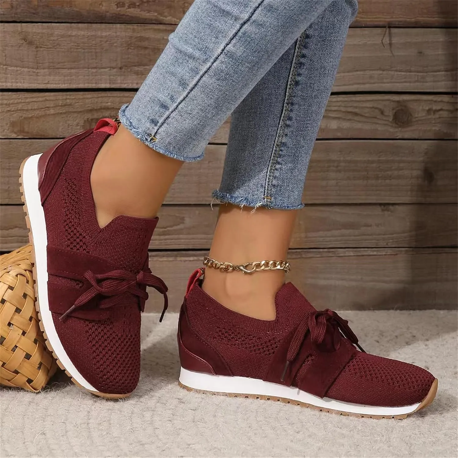 Ladmiple Slip On Sneakers Women Arch Support Running Shoes Lightweight Tennis Shoes Gym Workout Fashion Walking Sneakers 2025