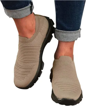 Ladmiple Sneakers For Women Slip On Walking Shoes Non Slip Fashion Casual Dressy Summer Fashion Comfortable Flats Loafer