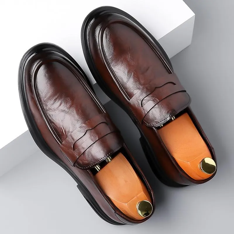 Luxury Men Leather New Loafers, Casual Straw Woven-Style Slip-On Flat Shoes Formal Shoes for Daily Wear, Wedding, Banquet, Office, Business Occasions