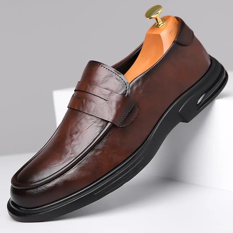 Luxury Men Leather New Loafers, Casual Straw Woven-Style Slip-On Flat Shoes Formal Shoes for Daily Wear, Wedding, Banquet, Office, Business Occasions