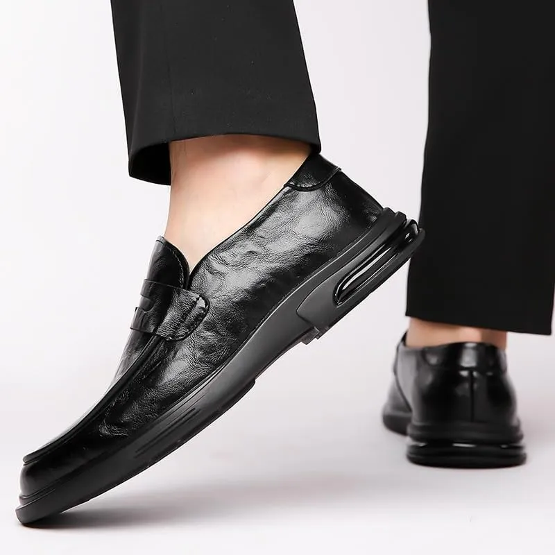 Luxury Men Leather New Loafers, Casual Straw Woven-Style Slip-On Flat Shoes Formal Shoes for Daily Wear, Wedding, Banquet, Office, Business Occasions