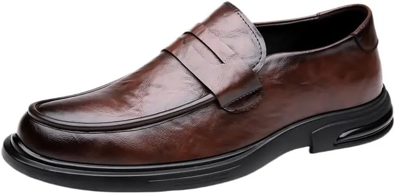 Luxury Men Leather New Loafers, Casual Straw Woven-Style Slip-On Flat Shoes Formal Shoes for Daily Wear, Wedding, Banquet, Office, Business Occasions
