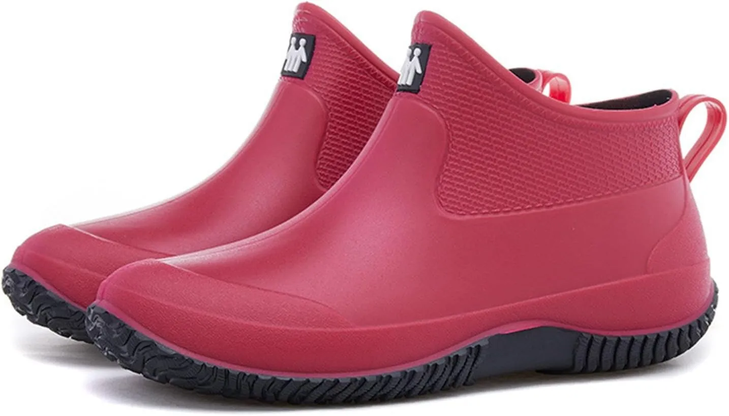 Men's And Women's Outdoor Waterproof Anti Slip Rain Boots Fashionable Short Rain Boots Garden Shoes Ankle Boots