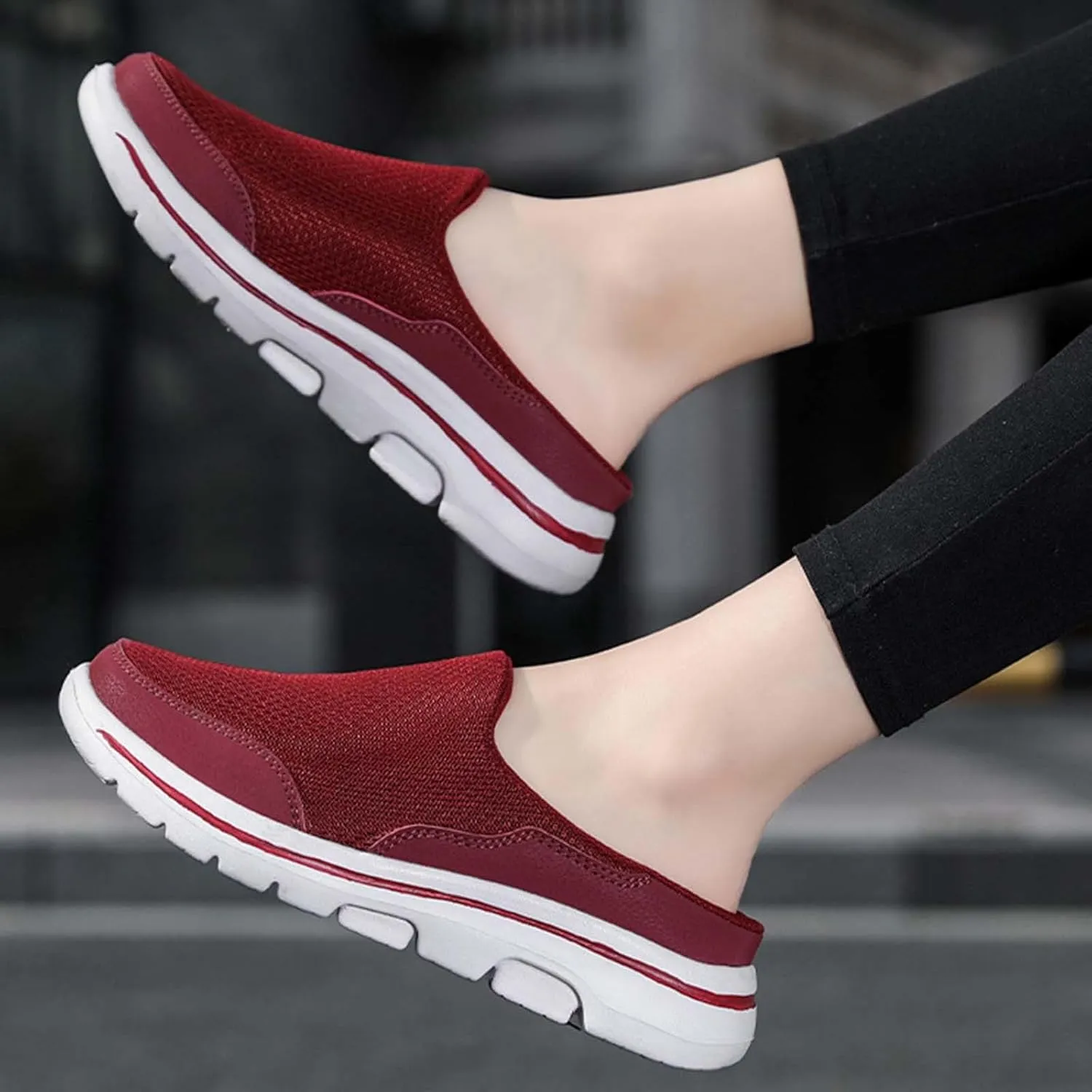Men's Breathable Barefoot Shoes Soft Flat Soled Slip On Mesh Heelless Walking Shoes Business Casual Shoes