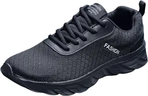 Men's Classic Casual Jogging Sneakers Lace Up Lightweight Breathable Fashion Sneaker Non Slip Barefoot Sneaker