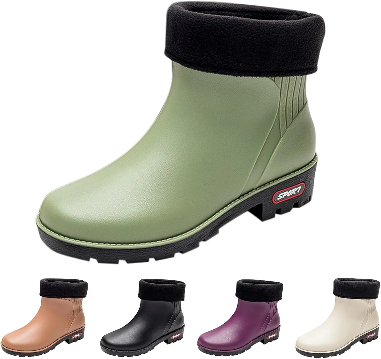 Men's Rain Boots Rubber Work Boots Rain Boots Waterproof Ankle Short Mud Boots for Men Non Slip Hunting Boots