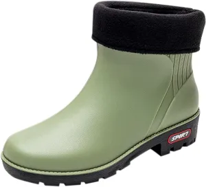 Men's Rain Boots Rubber Work Boots Rain Boots Waterproof Ankle Short Mud Boots for Men Non Slip Hunting Boots