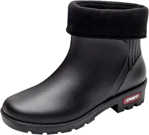 Men's Rain Boots Rubber Work Boots Rain Boots Waterproof Ankle Short Mud Boots for Men Non Slip Hunting Boots