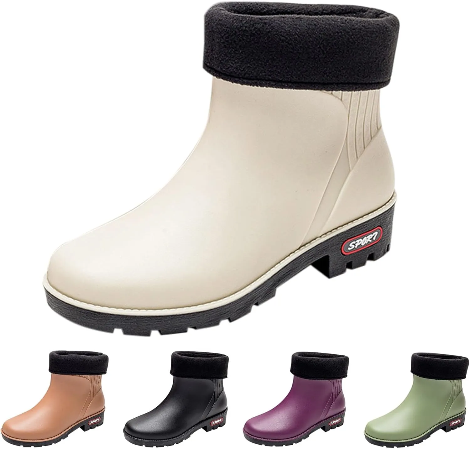 Men's Rain Boots Rubber Work Boots Rain Boots Waterproof Ankle Short Mud Boots for Men Non Slip Hunting Boots