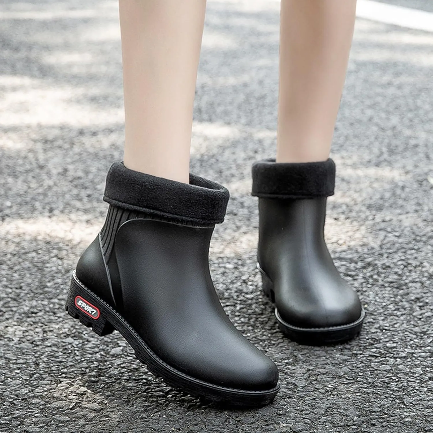 Men's Rain Boots Rubber Work Boots Rain Boots Waterproof Ankle Short Mud Boots for Men Non Slip Hunting Boots