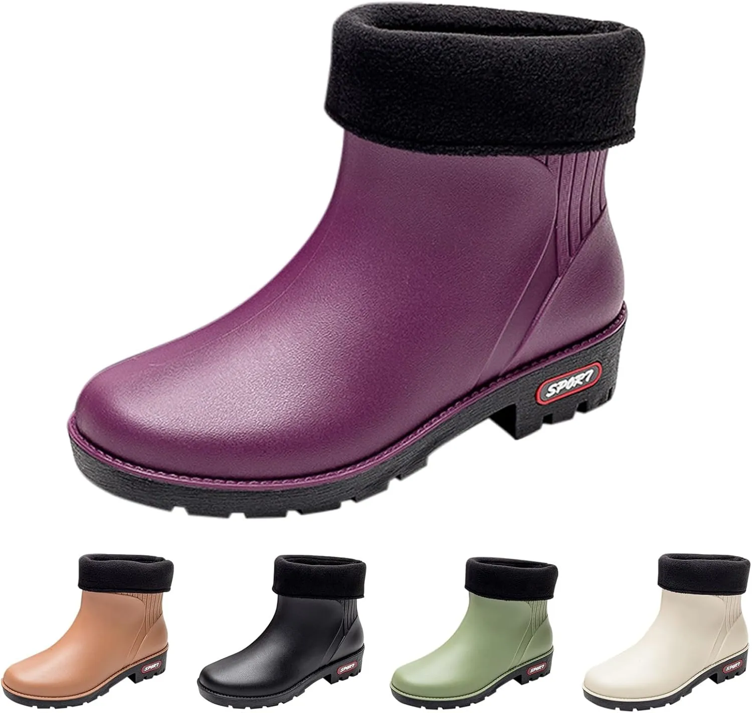Men's Rain Boots Rubber Work Boots Rain Boots Waterproof Ankle Short Mud Boots for Men Non Slip Hunting Boots