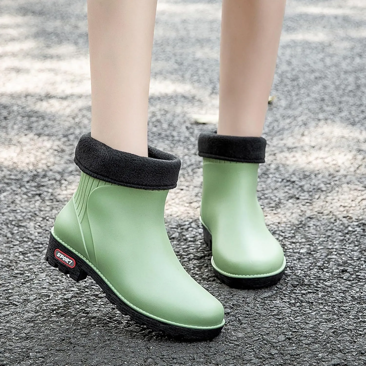Men's Rain Boots Rubber Work Boots Rain Boots Waterproof Ankle Short Mud Boots for Men Non Slip Hunting Boots