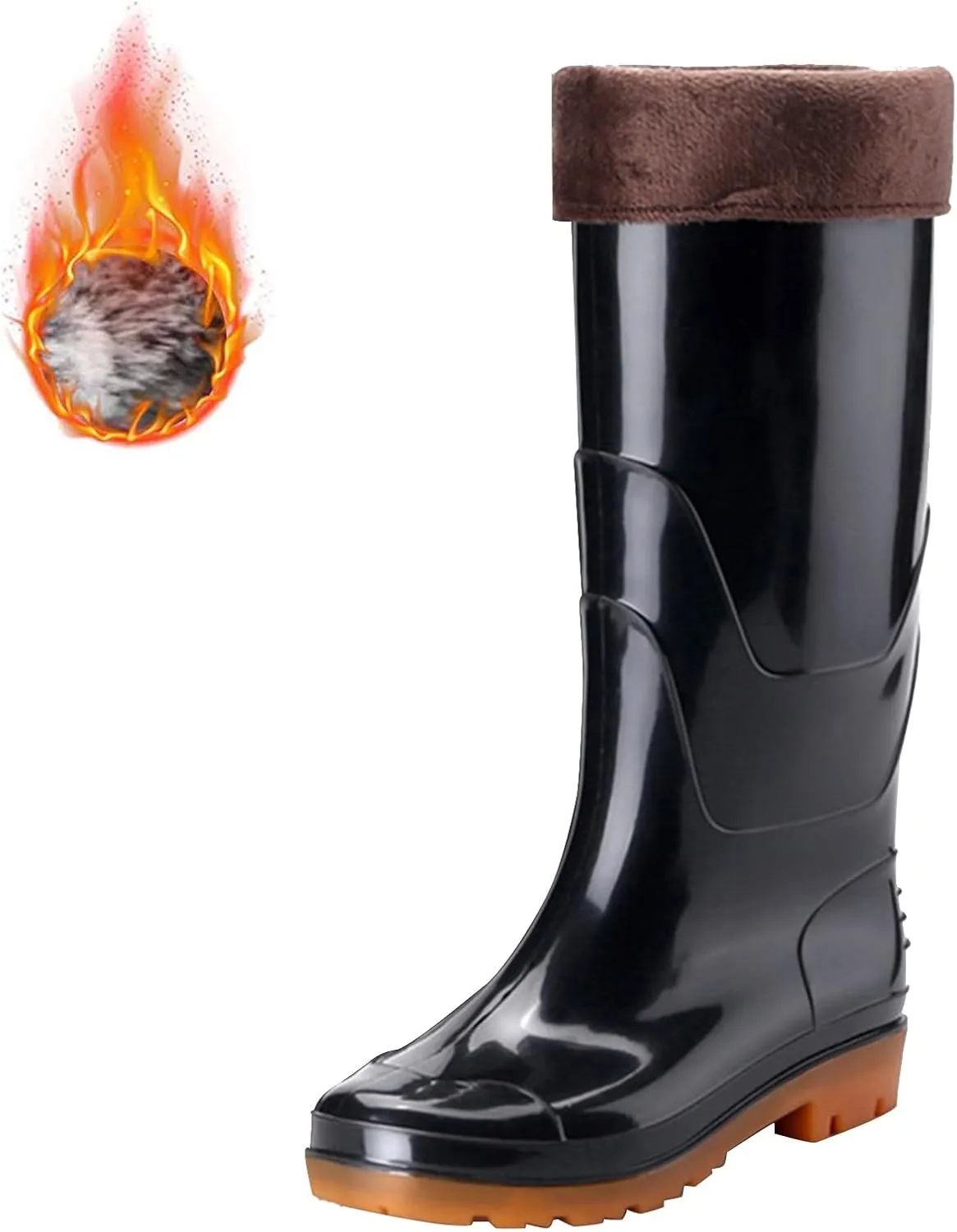 Men's Rubber Boots Waterproof Rain Boots Insulated Boots Mud Boots for Hunting Gardening Yard Chore Working