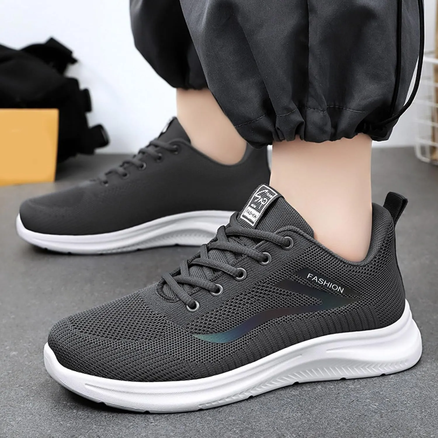 Men's Stretch Memory Foam Shoes Lightweight Breathable Slip on Running Shoe Men's Classic Casual Walking Shoes