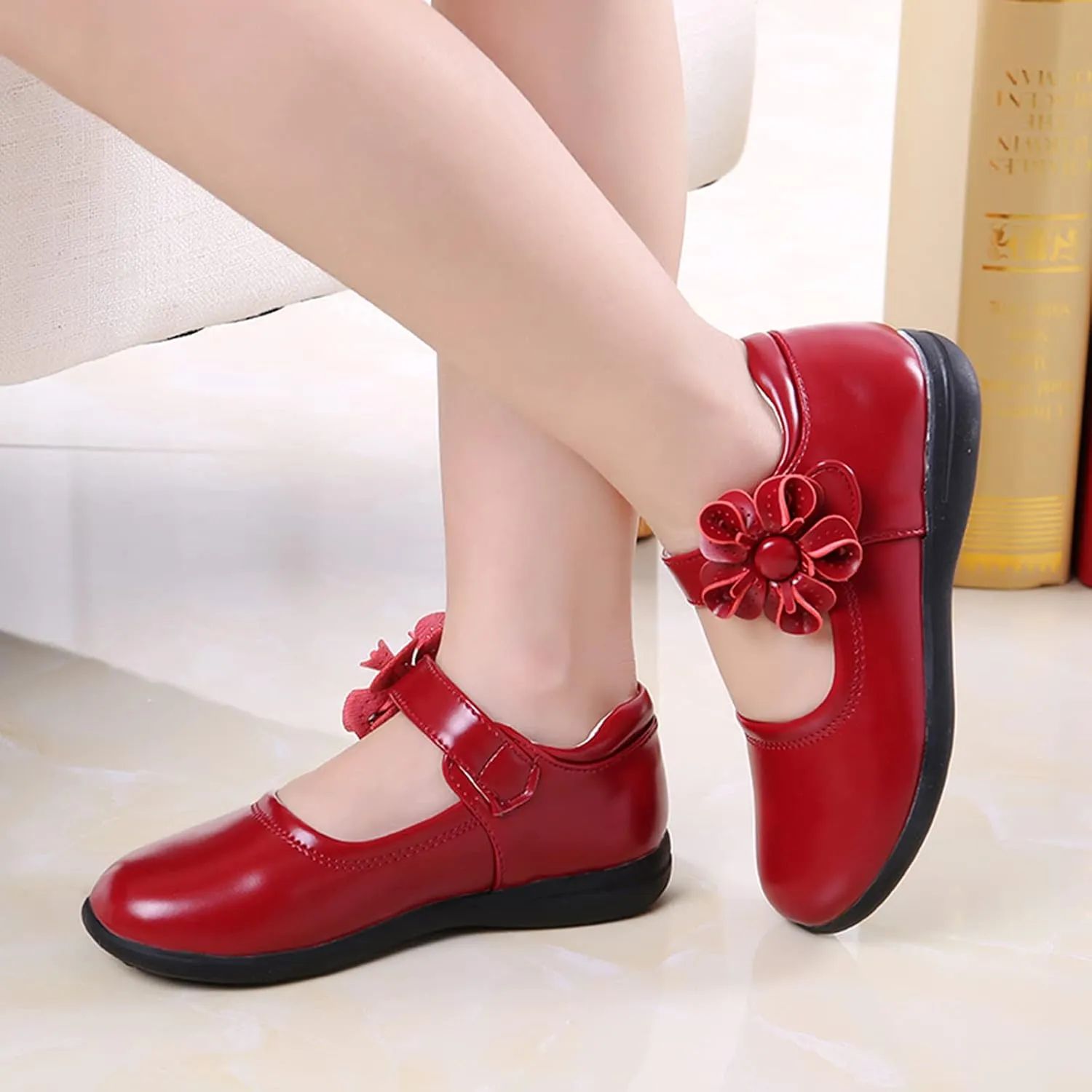 Newborn Shoes for Girls,Children Baby Girls Leather Flower Princess Shoes Soft Dance Shoes Kids Shoes