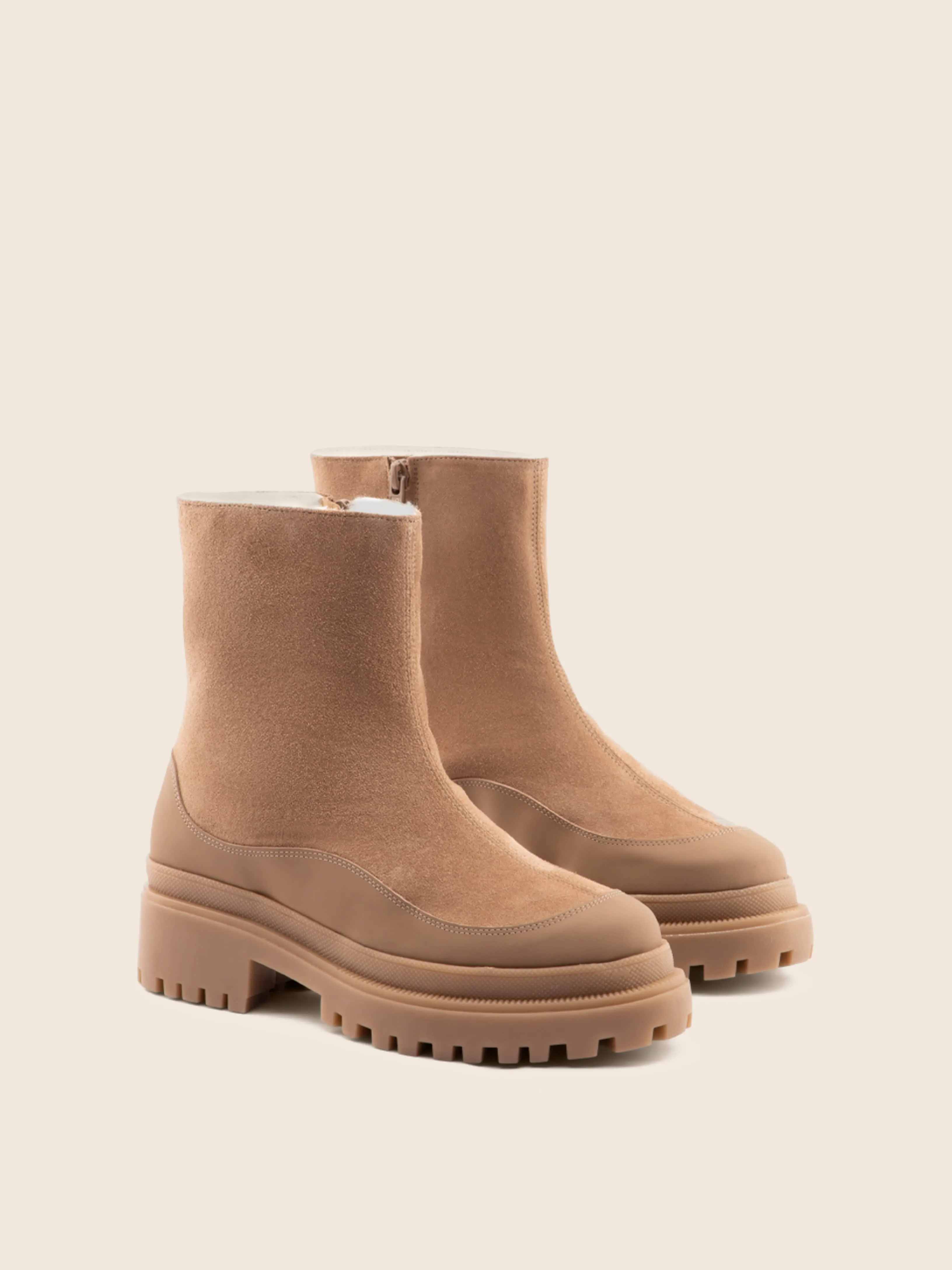 Nisa Womens Tan Lined Boots with Optimal Comfort
