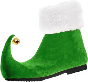 Novelty Elf Shoes, Christmas Santa Shoes for Adults, Green Slippers With Jingle Bells, Soft Costume Accessories, Cosplay Props for Holiday Plays & Parties