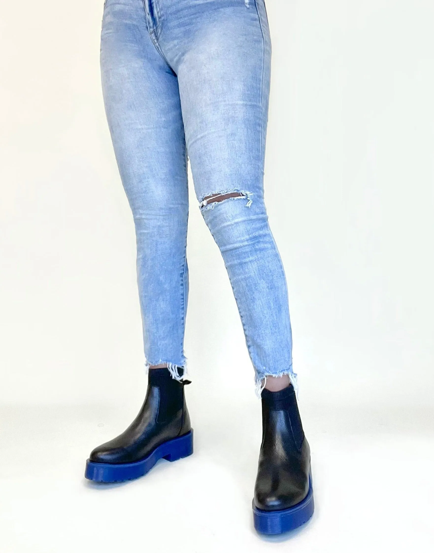 Olivias Elegant Blue Chelsea Platform Shoes