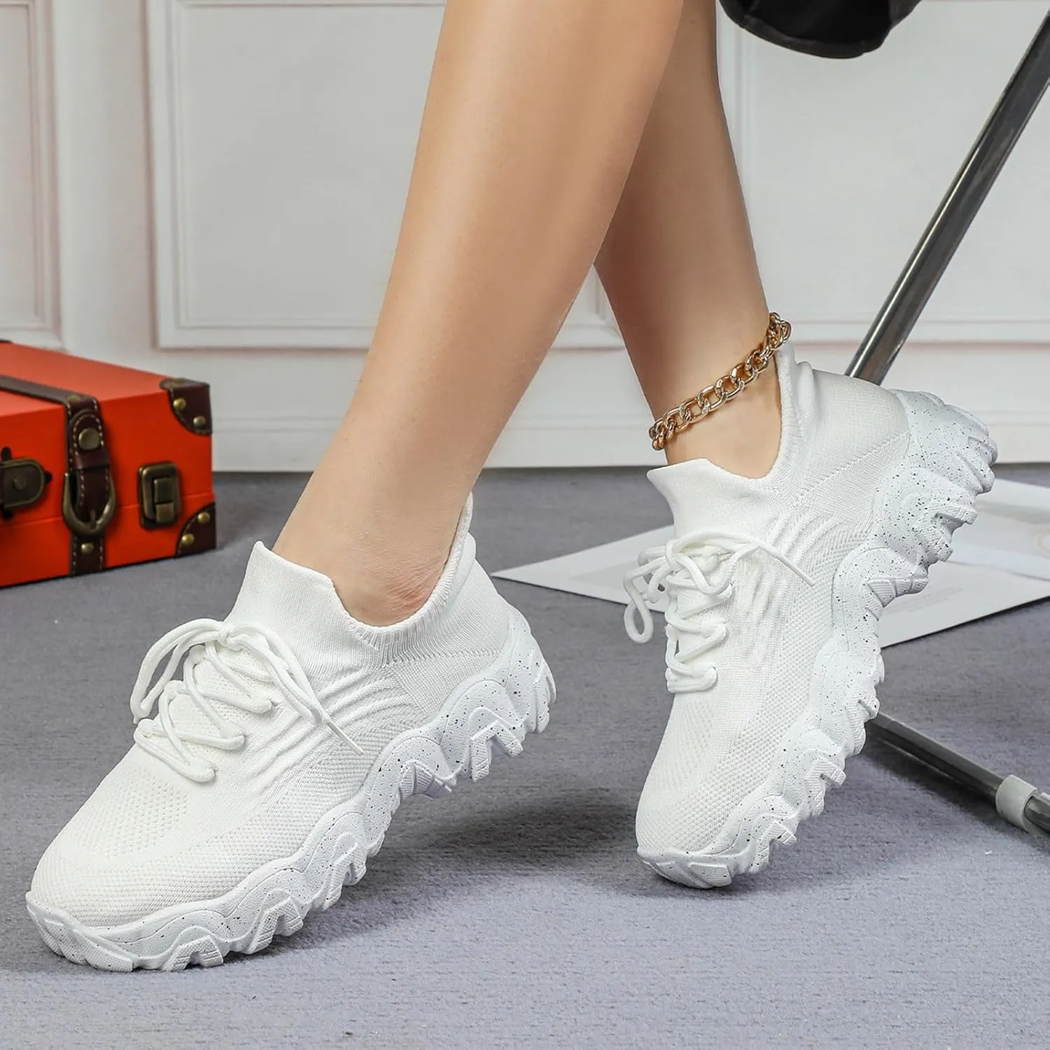 Ortho Pro Shoes for Women,Mesh Breathable Non-Slip Orthopedic Sneakers Wide Width Comfort Nurse Babe Shoes