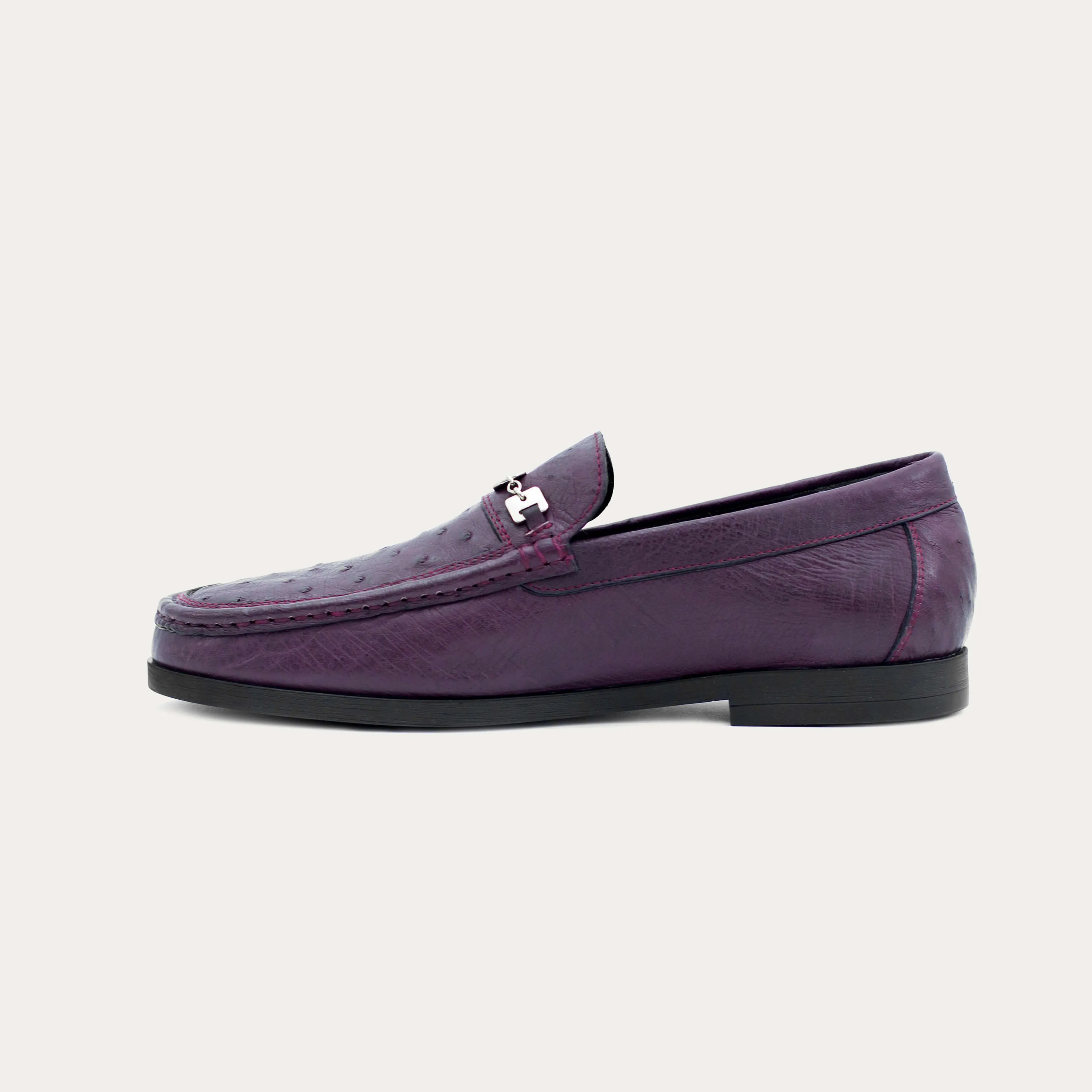 Ostrich Leather Bit Loafers