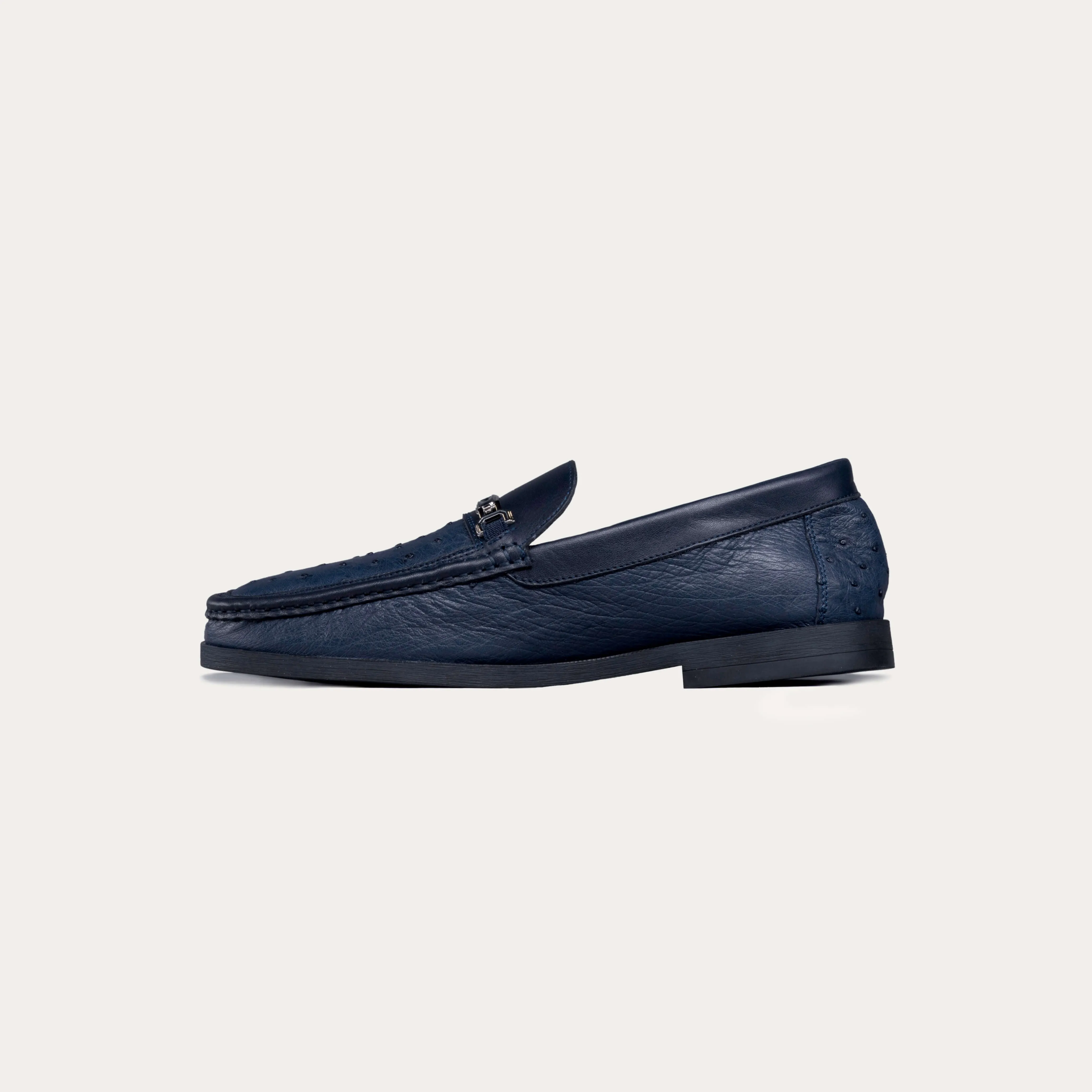 Ostrich Leather Bit Loafers