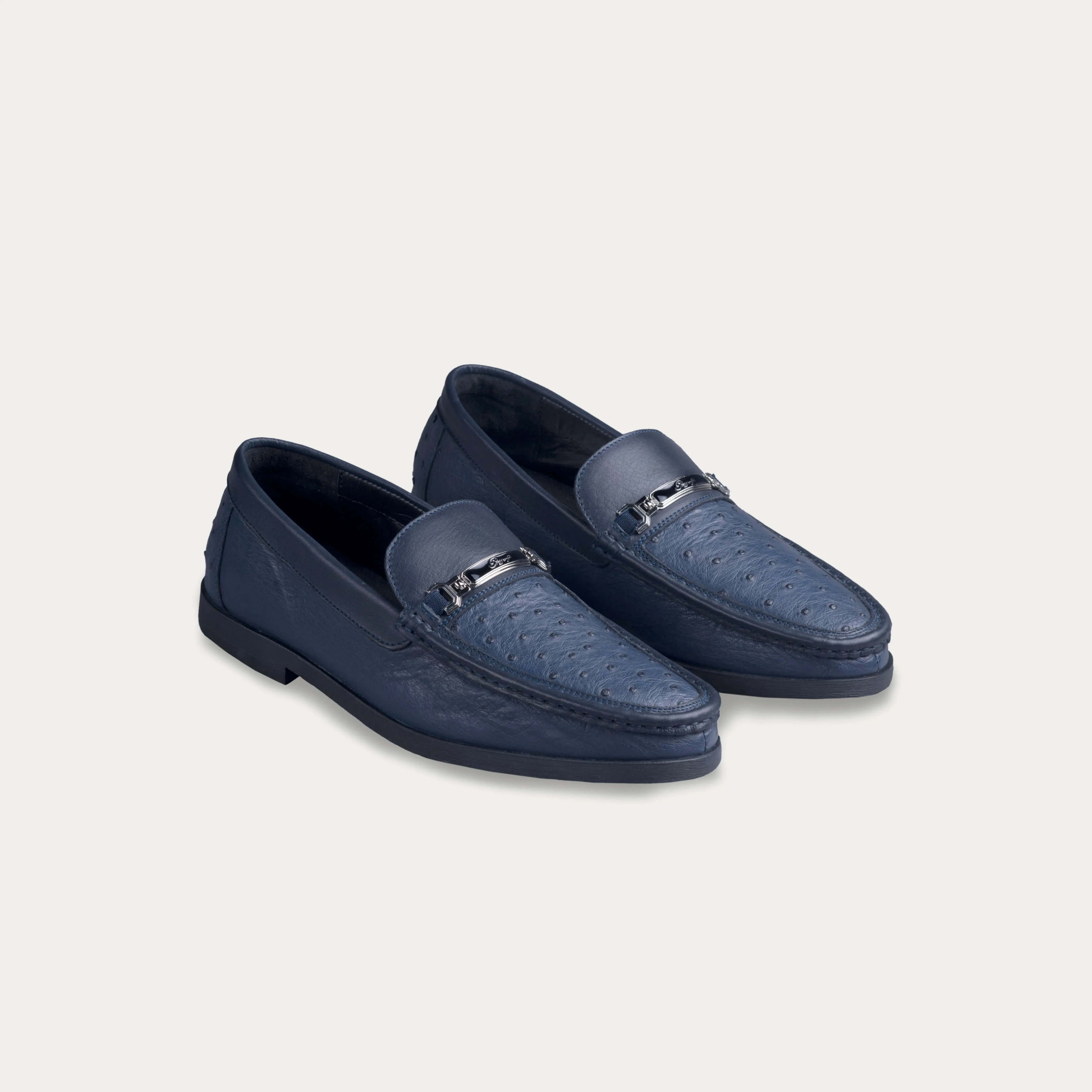 Ostrich Leather Bit Loafers