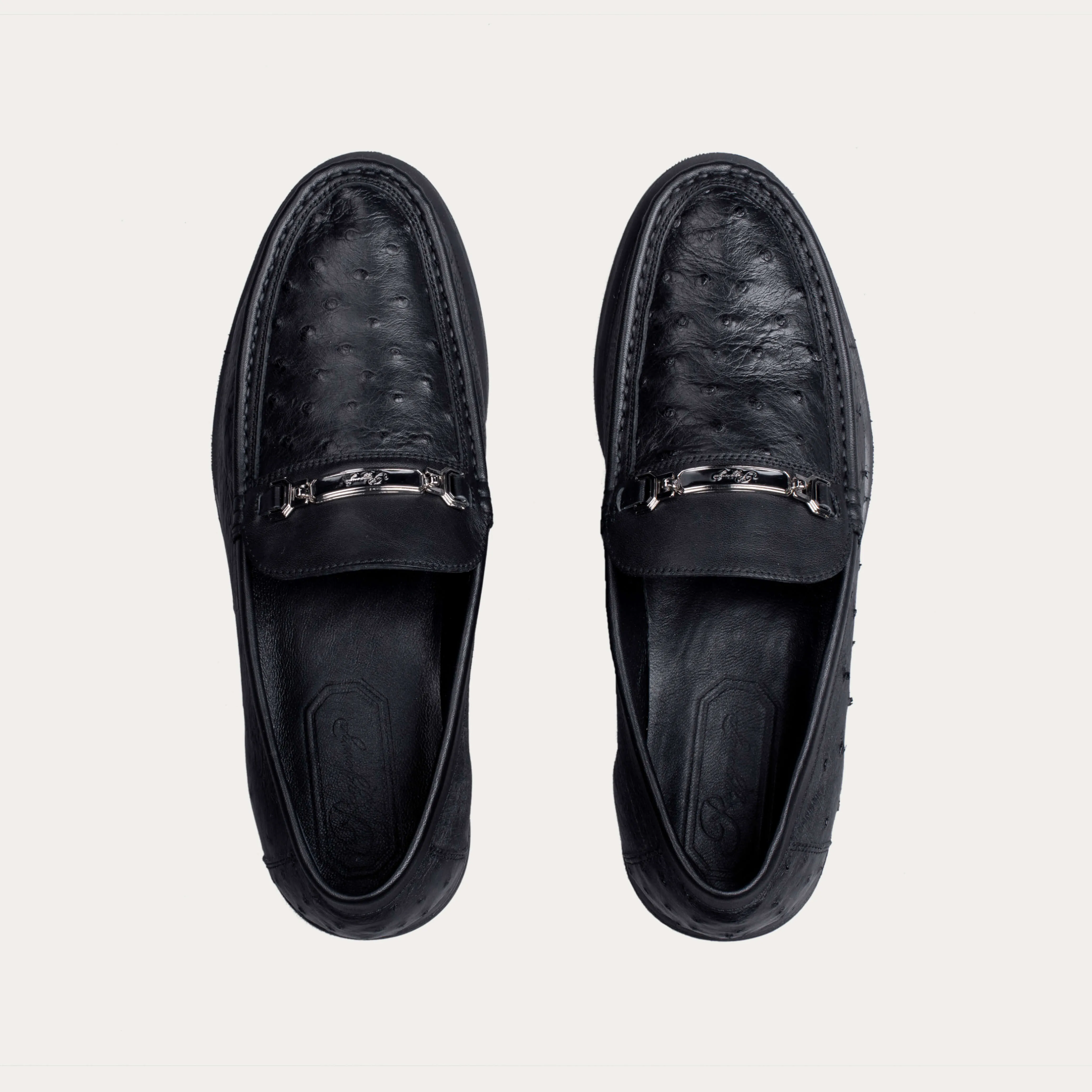 Ostrich Leather Bit Loafers