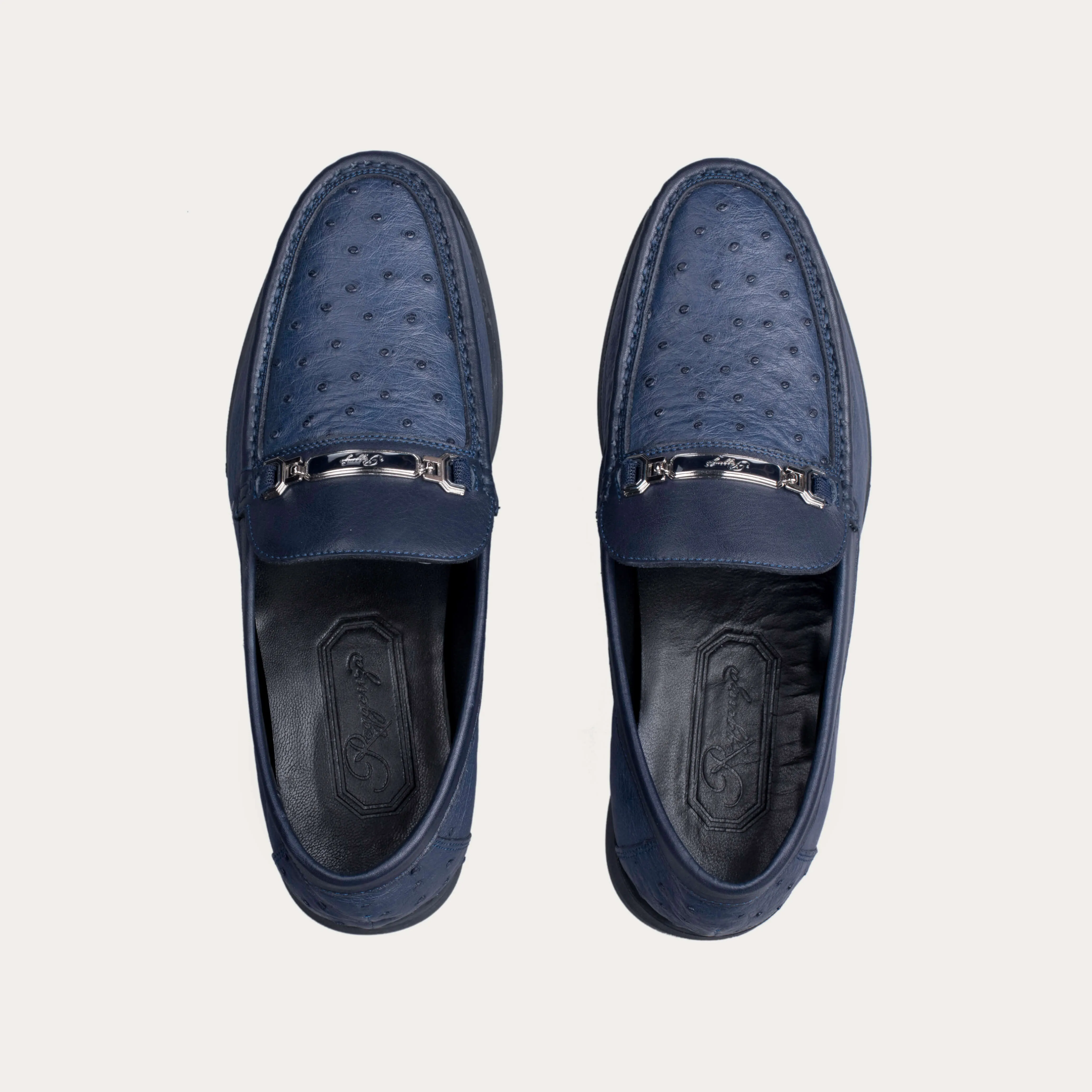 Ostrich Leather Bit Loafers