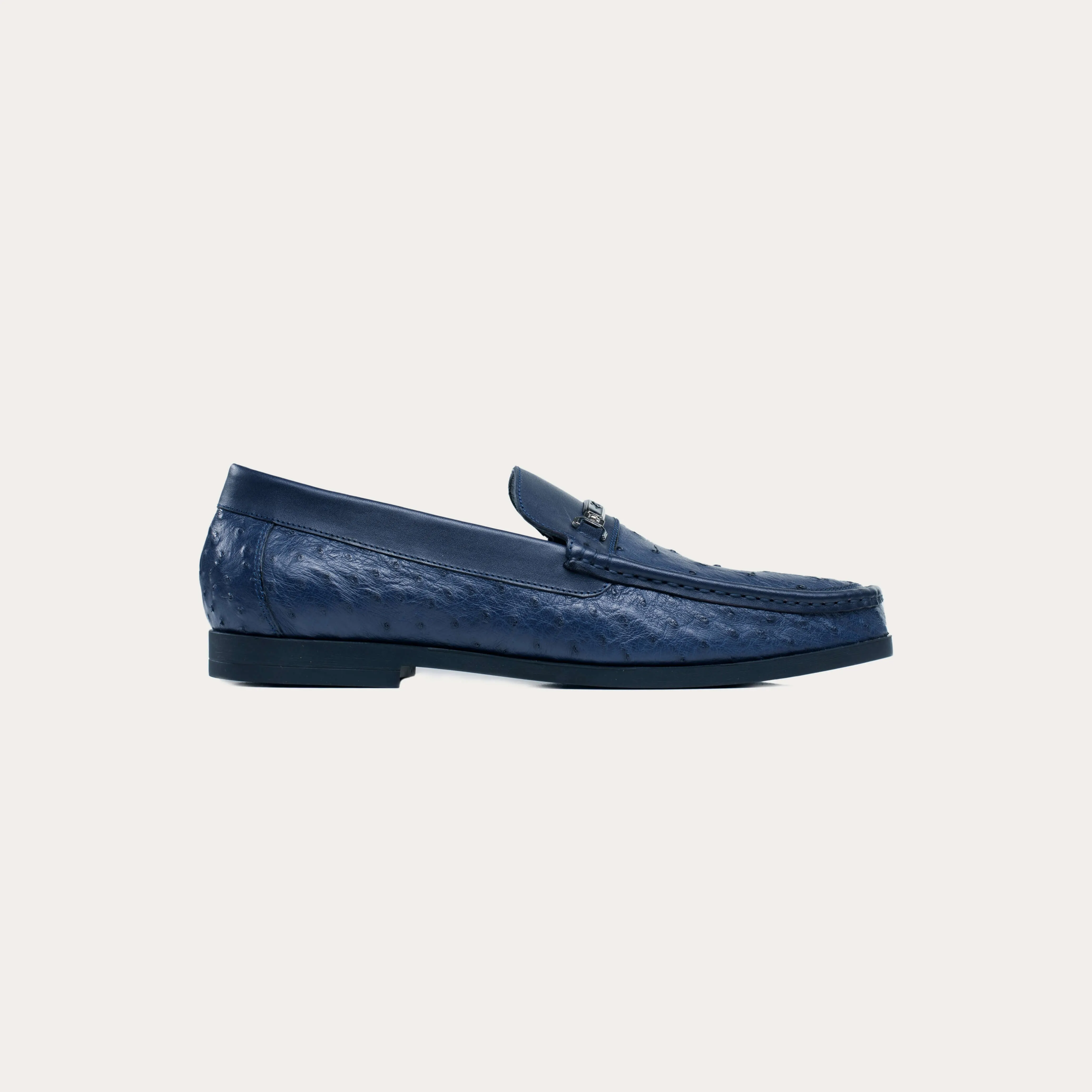 Ostrich Leather Bit Loafers