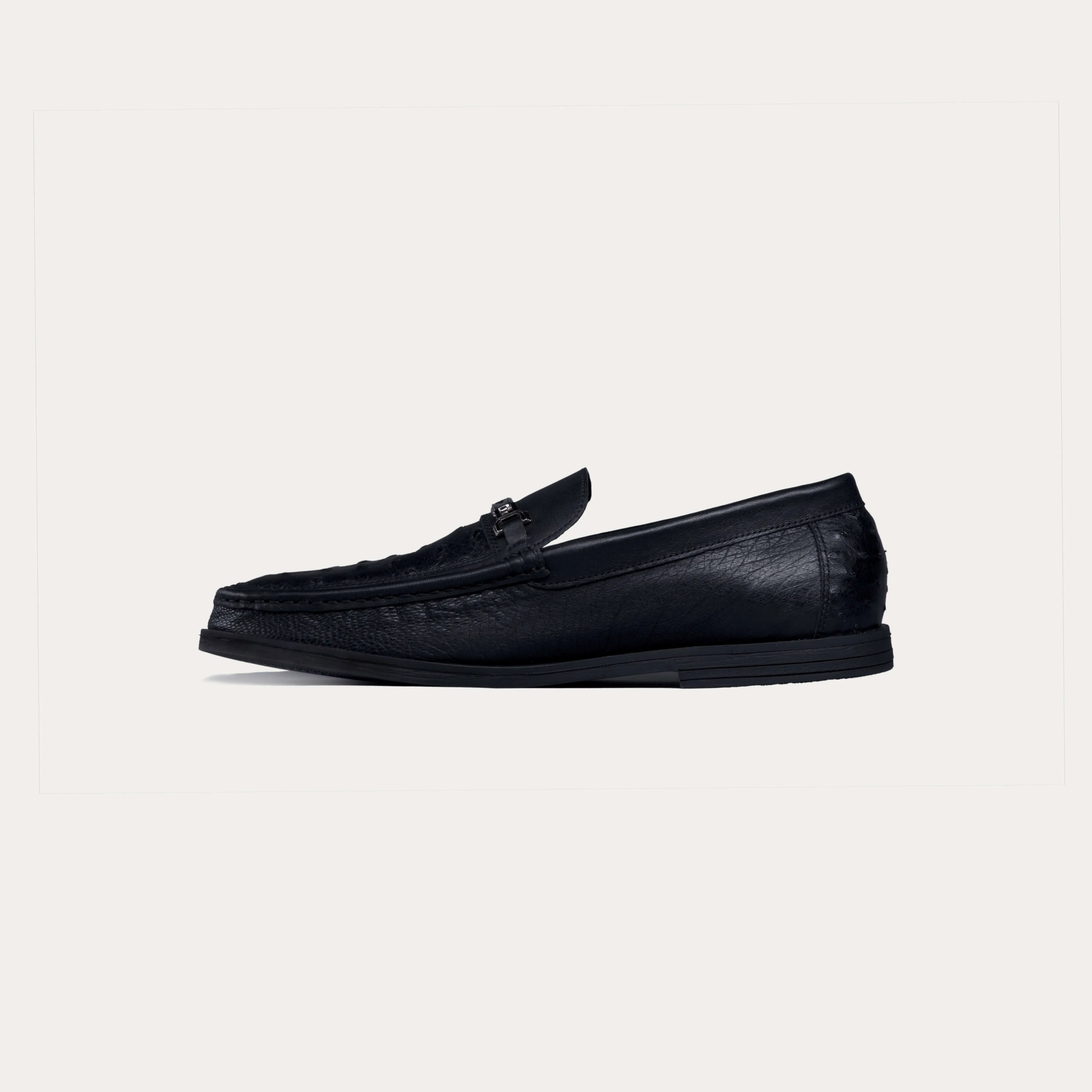 Ostrich Leather Bit Loafers