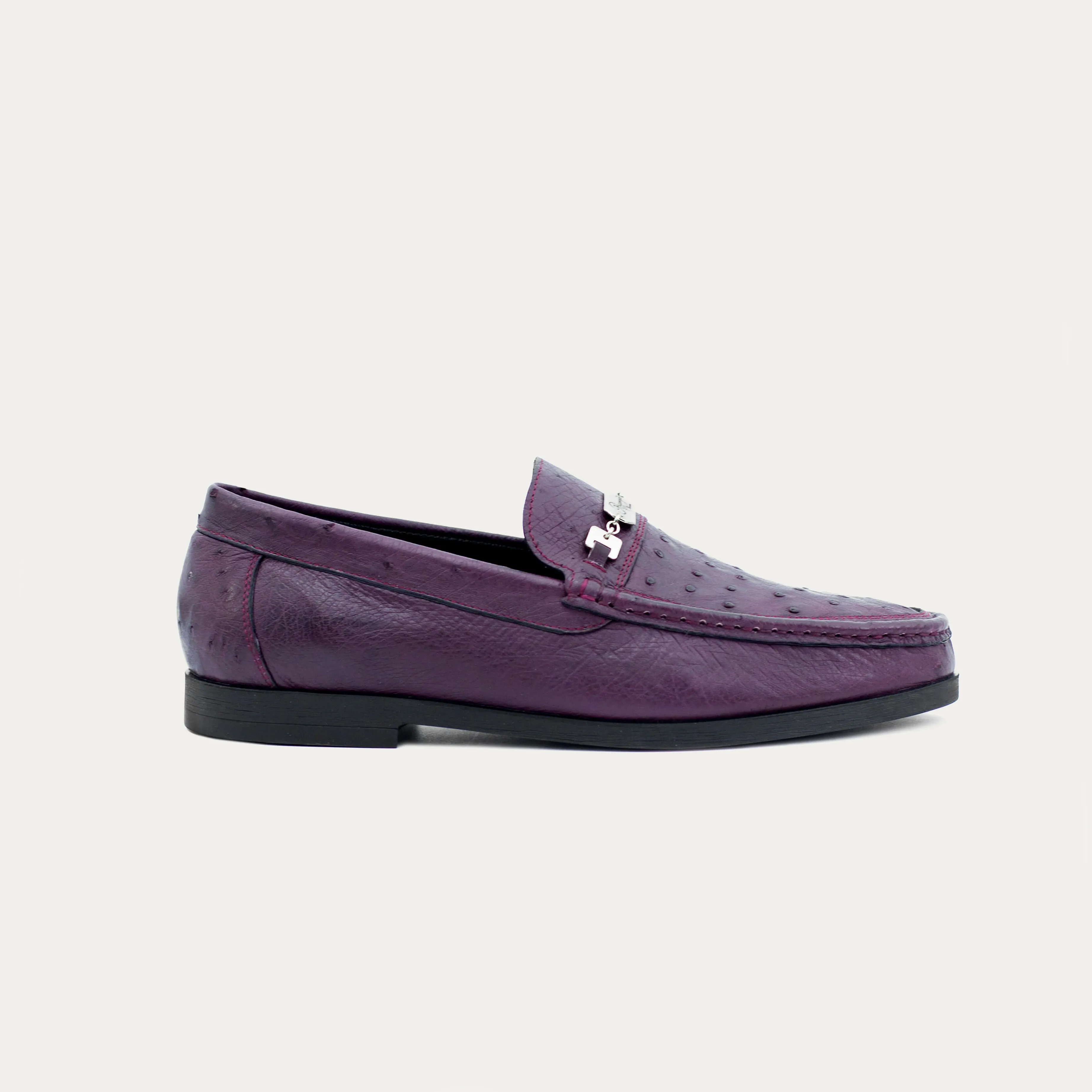 Ostrich Leather Bit Loafers
