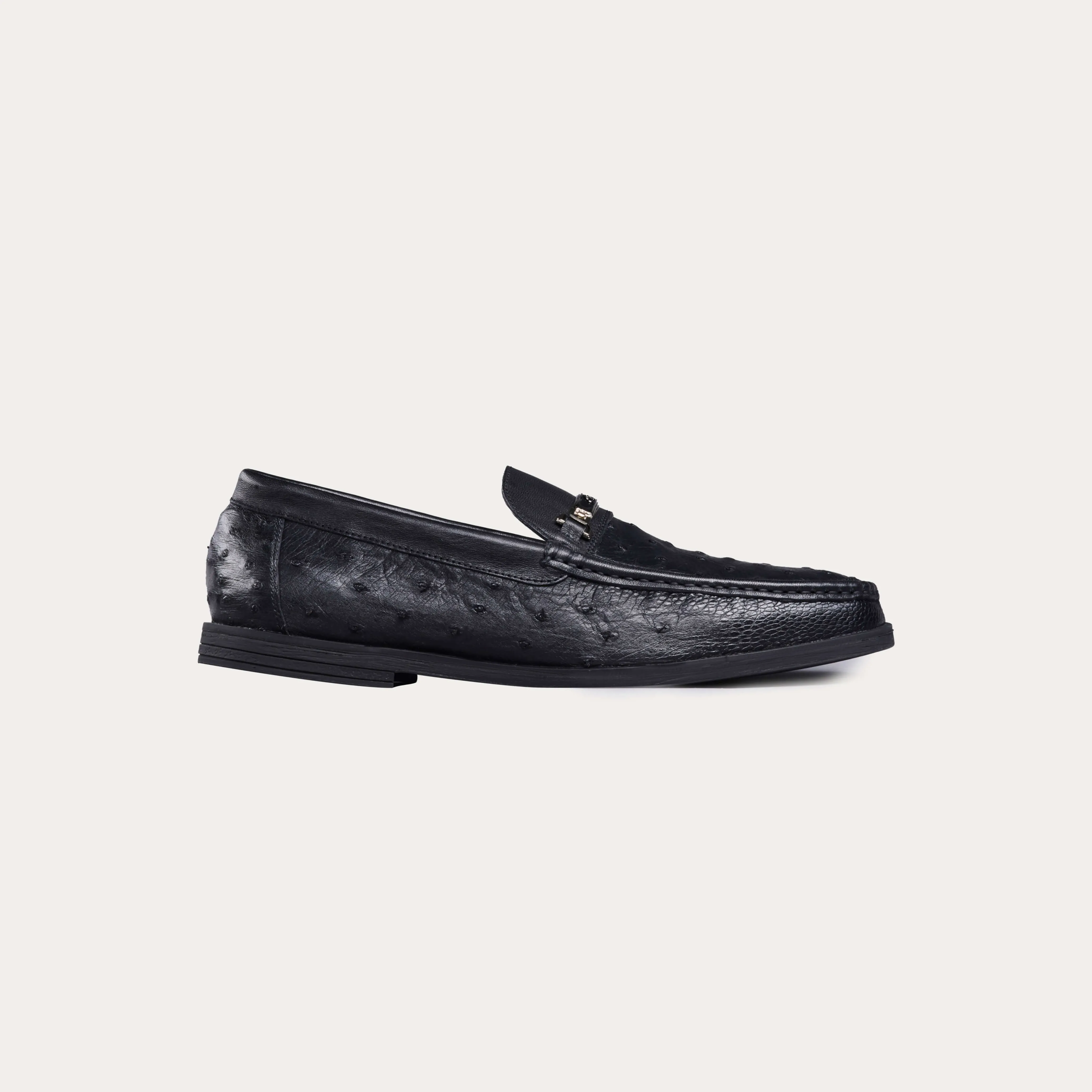 Ostrich Leather Bit Loafers