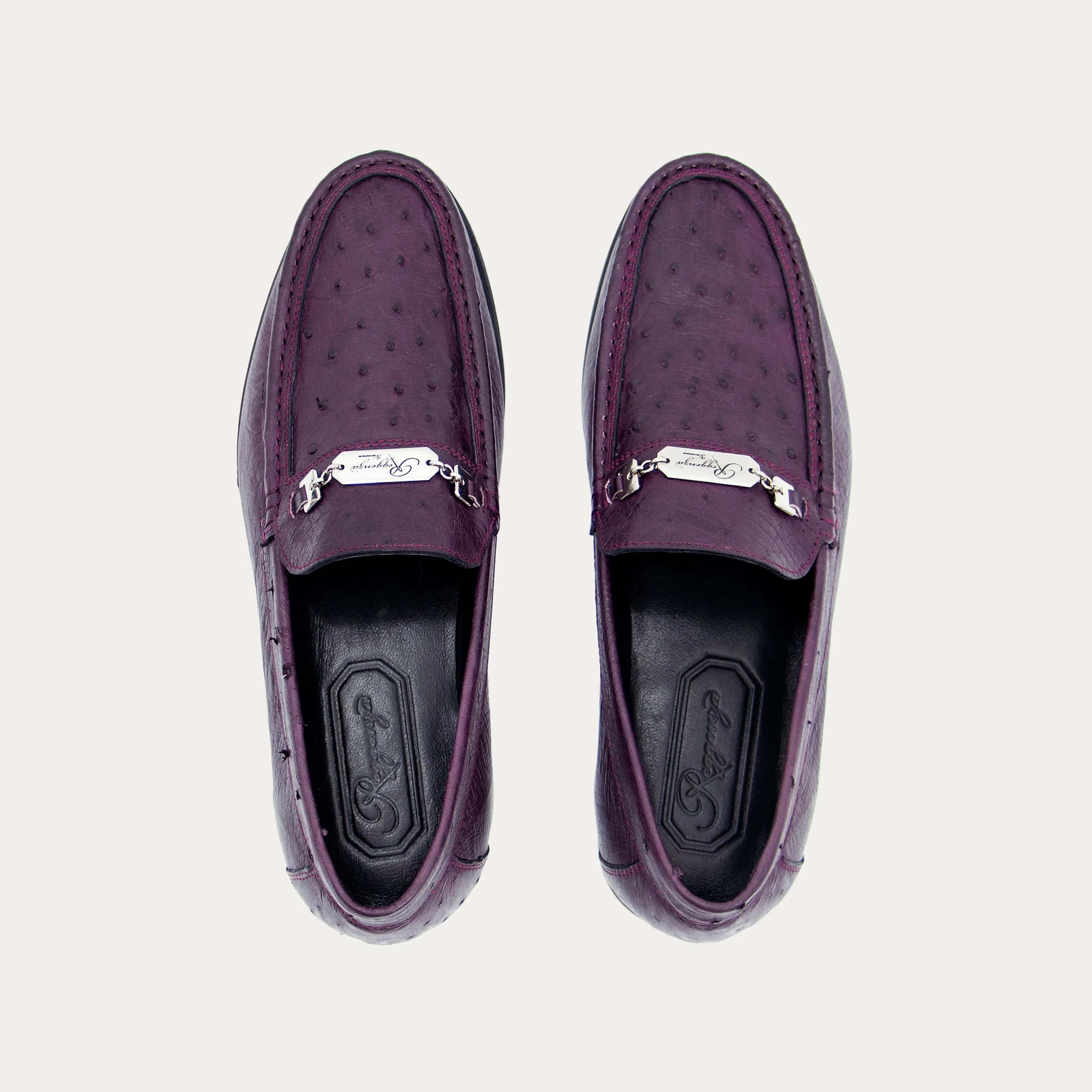 Ostrich Leather Bit Loafers