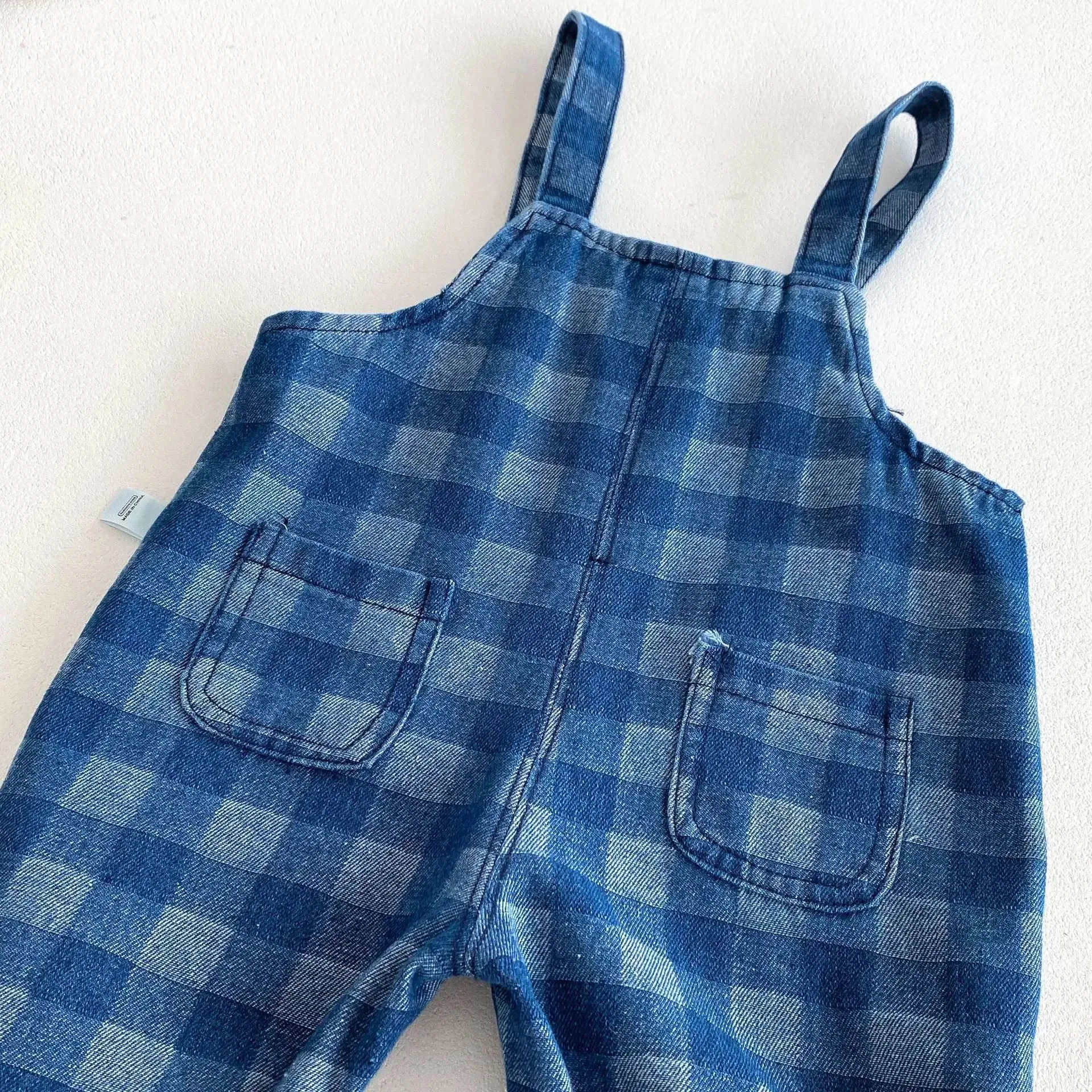 "Leo" Checked Denim Overalls