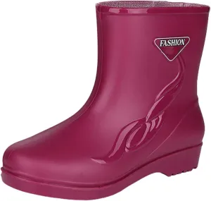 Rain Boots for Men Women Mid-Calf Waterproof Rubber Boots Mens Non-Slip Lightweight Mud Garden Boots Work Boots