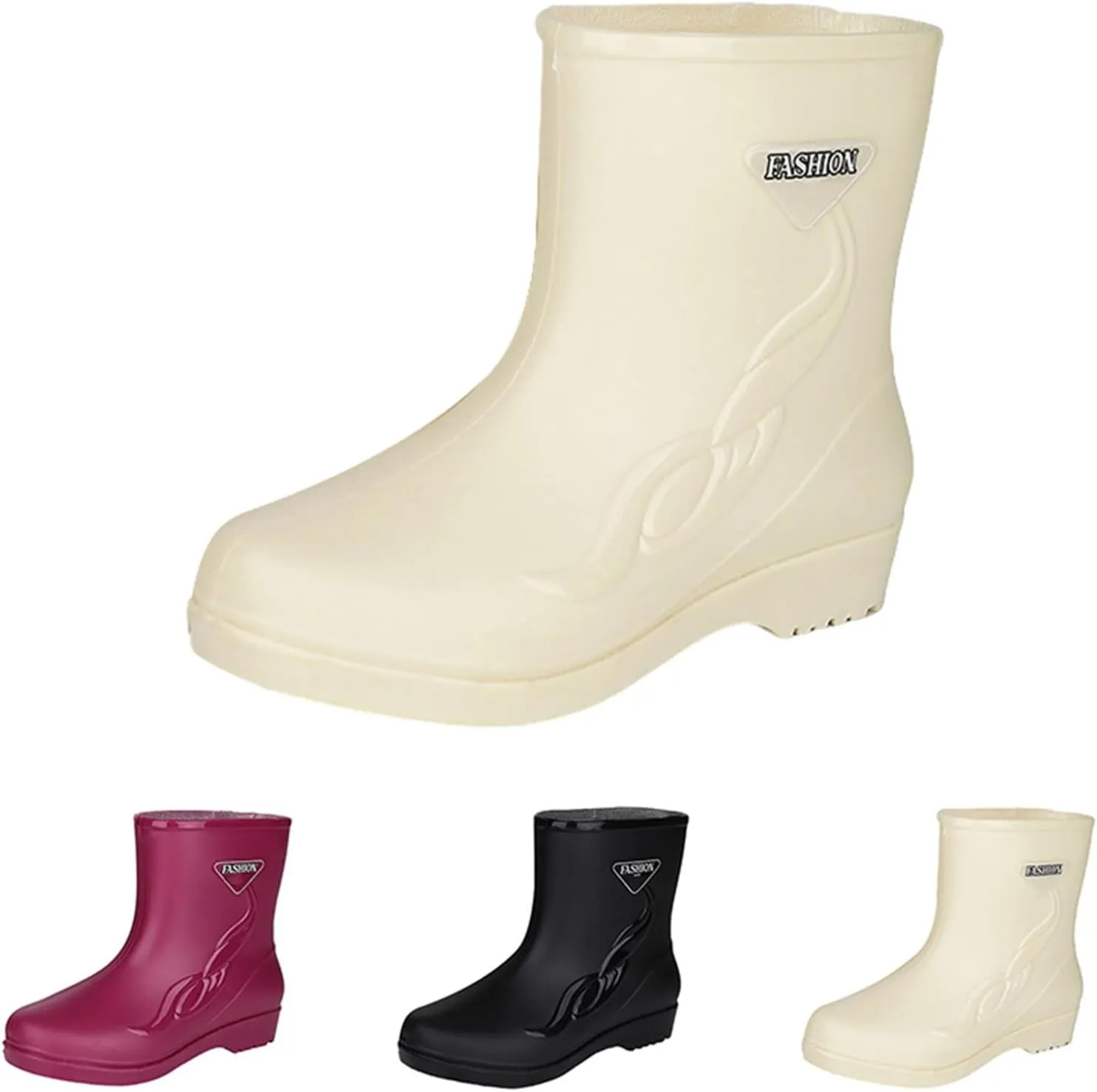 Rain Boots for Men Women Mid-Calf Waterproof Rubber Boots Mens Non-Slip Lightweight Mud Garden Boots Work Boots