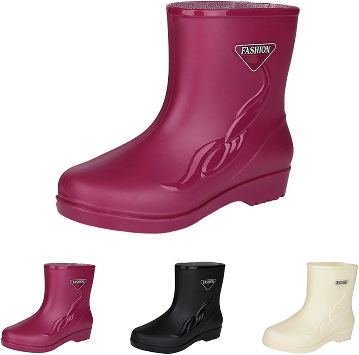 Rain Boots for Men Women Mid-Calf Waterproof Rubber Boots Mens Non-Slip Lightweight Mud Garden Boots Work Boots