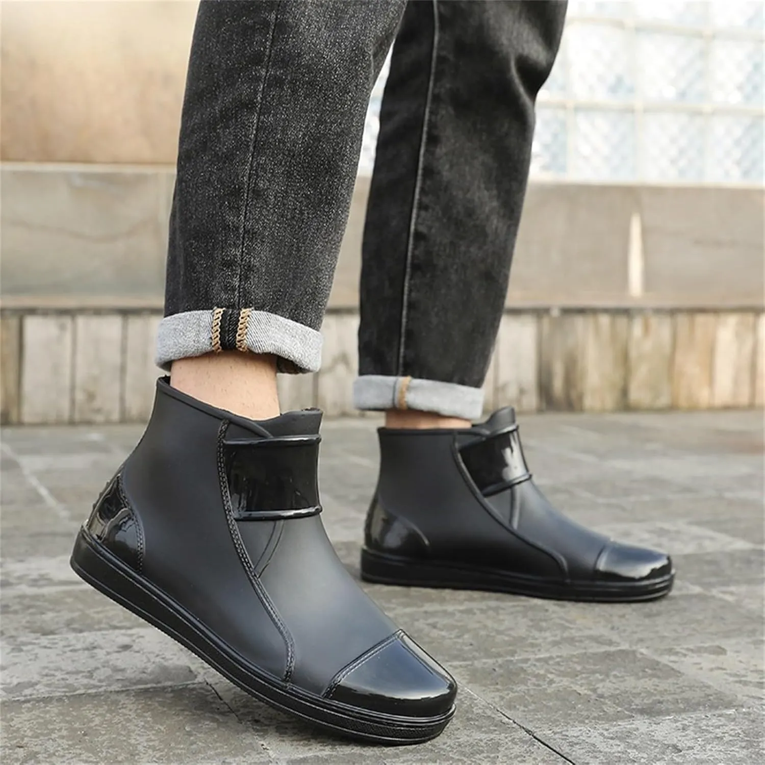 Rain Boots for Women Ankle Mid Calf Rain Boots For Women Waterproof Garden Shoes Anti-Slipping Rainboots for Ladies