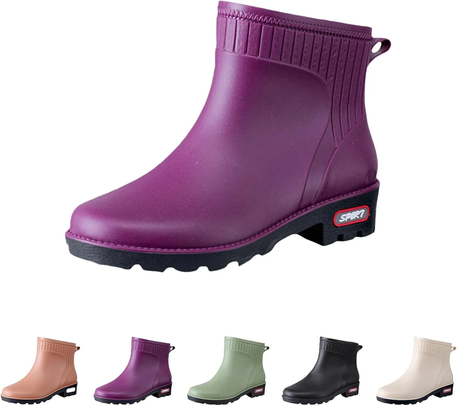 Rain Boots for Women Waterproof Fashion Garden Shoes Non Slip Mid Calf Rainboots Ladies Outdoor Workout Rain Shoes