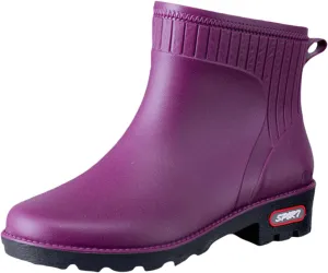 Rain Boots for Women Waterproof Fashion Garden Shoes Non Slip Mid Calf Rainboots Ladies Outdoor Workout Rain Shoes