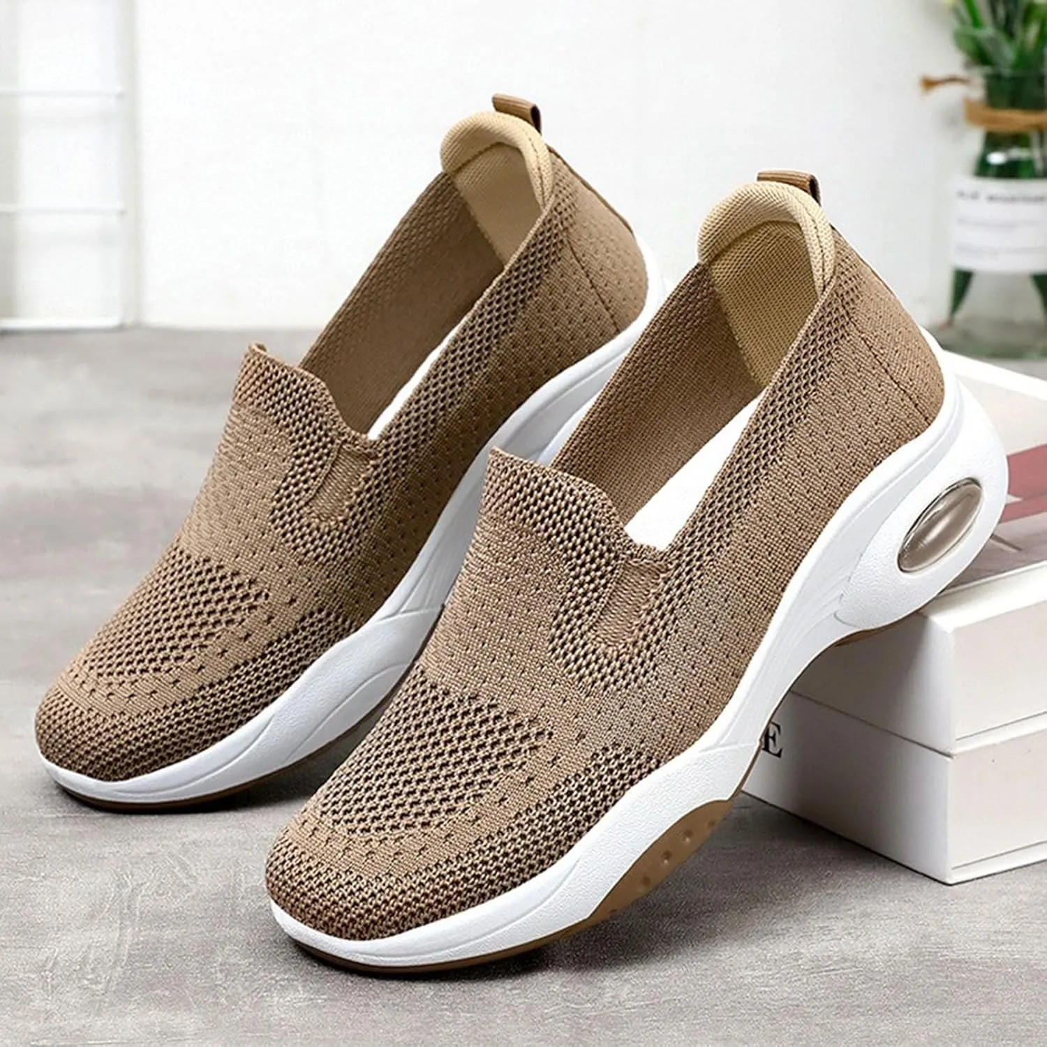 Slip On Sneakers Women Running Shoes Lightweight Tennis Shoes Non Slip Workout Shoes Breathable Walking Womens Sneakers
