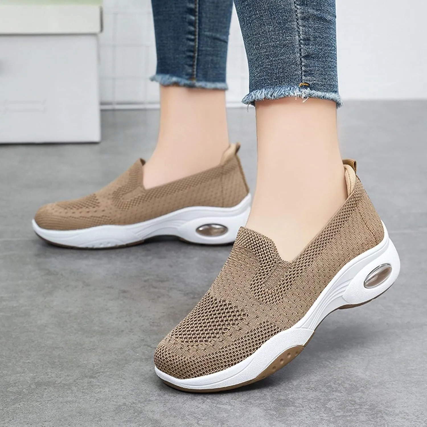 Slip On Sneakers Women Running Shoes Lightweight Tennis Shoes Non Slip Workout Shoes Breathable Walking Womens Sneakers