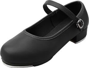 SWDZM Buckle Tap Shoe for Girls Boys PU Leather Non-Slip Oxford Style Tap Shoes for Women
