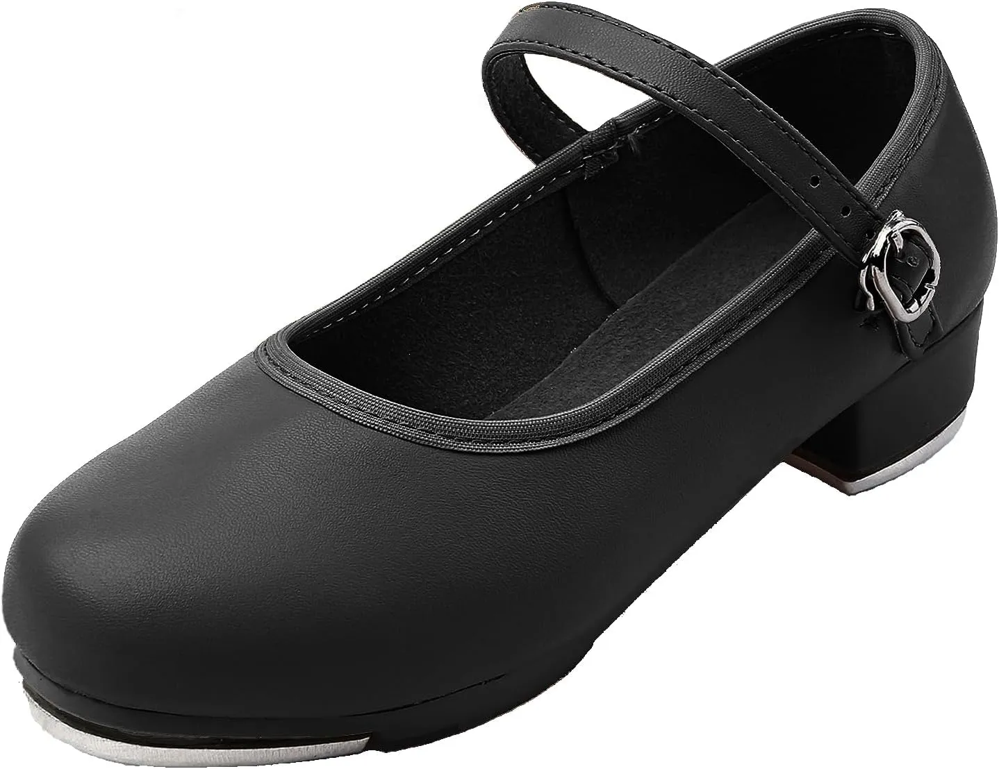 SWDZM Buckle Tap Shoe for Girls Boys PU Leather Non-Slip Oxford Style Tap Shoes for Women