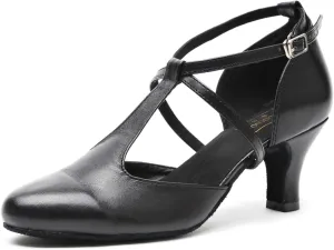 T-Strap Ballroom Dance Shoes for Women's Salsa Latin Tango Wedding Party