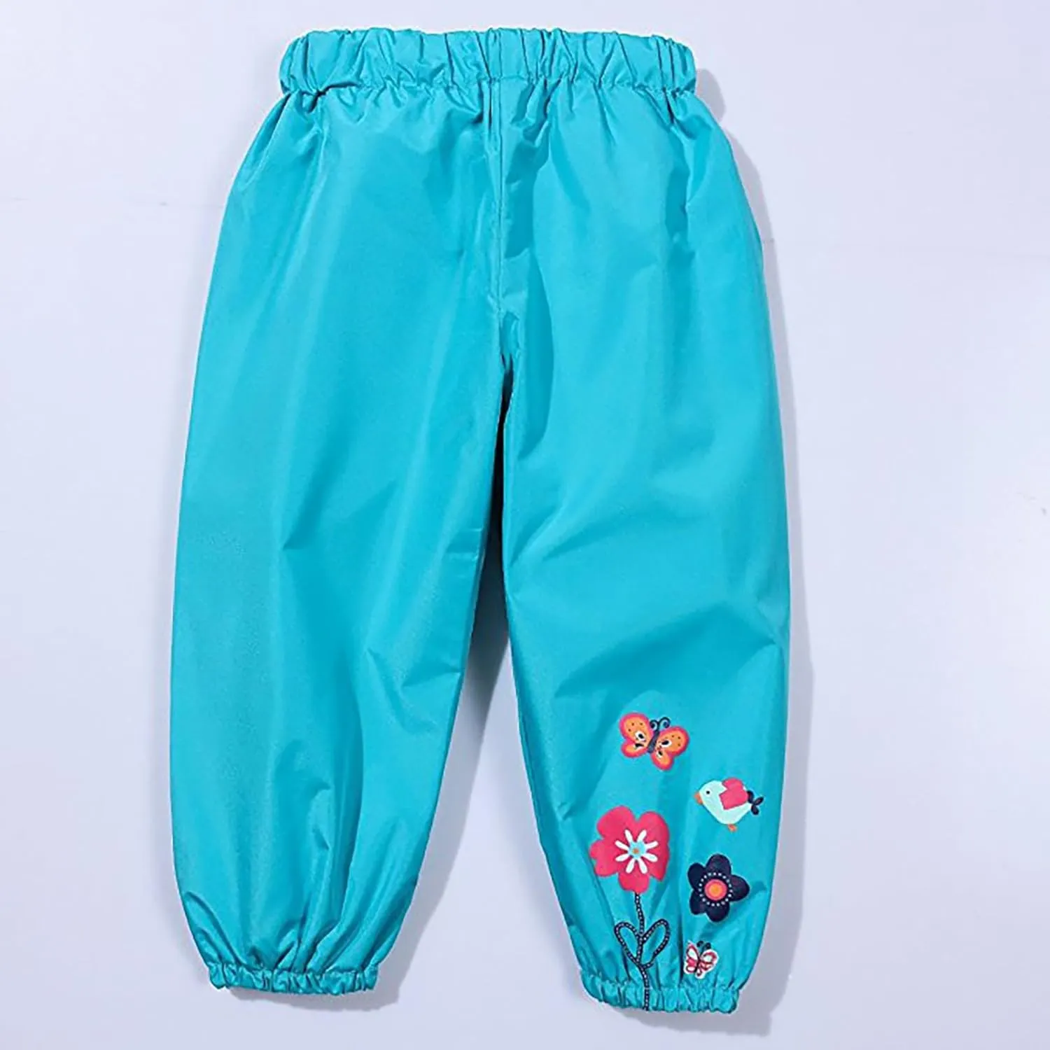 Toddler Rain Pants Baby Boys Girls Waterproof Trousers Mud Pants Lightweight Reusable Cute Butterfly Flower Rainwear