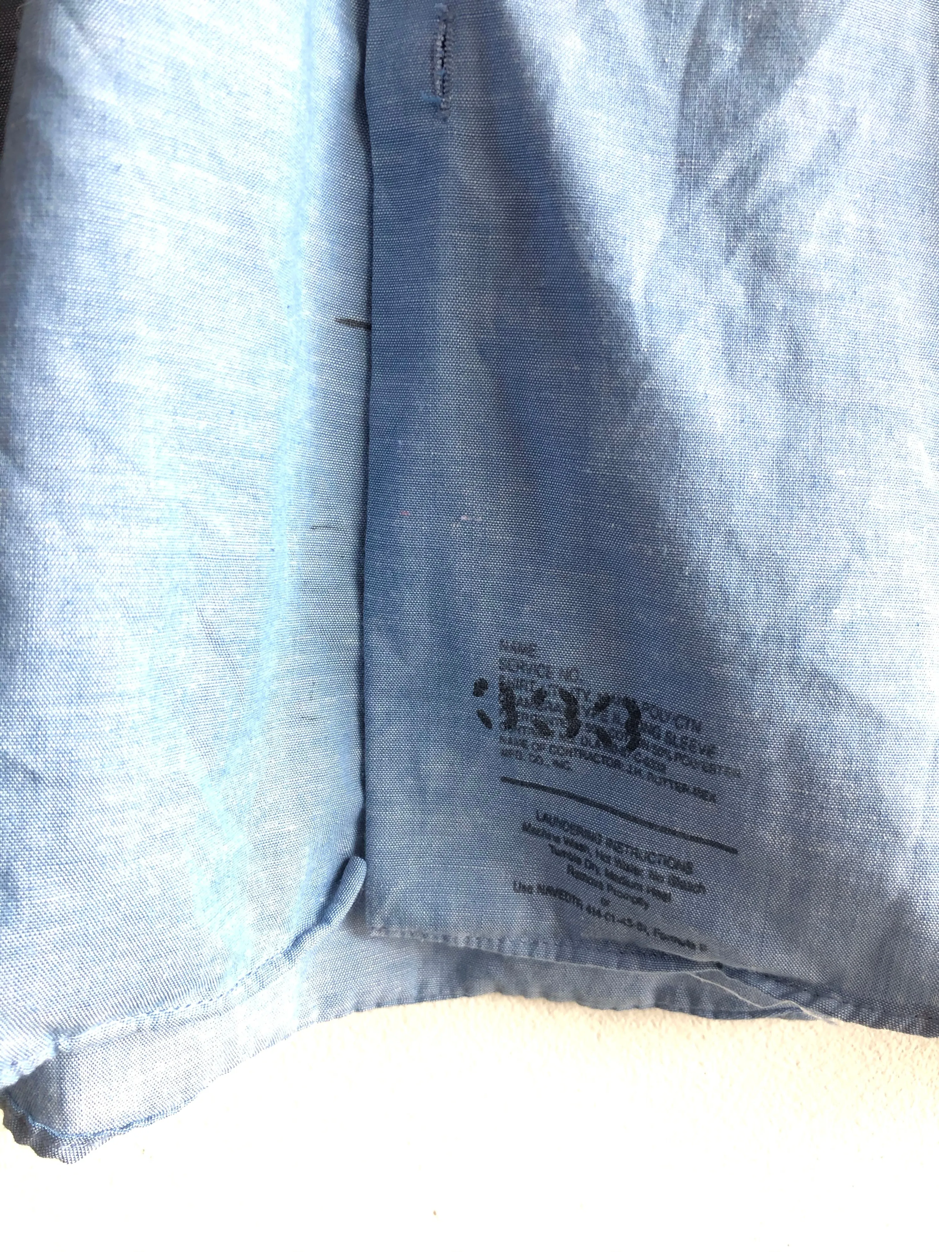 Vintage 1970s U.S. Navy Stenciled Button-Up Chambray
