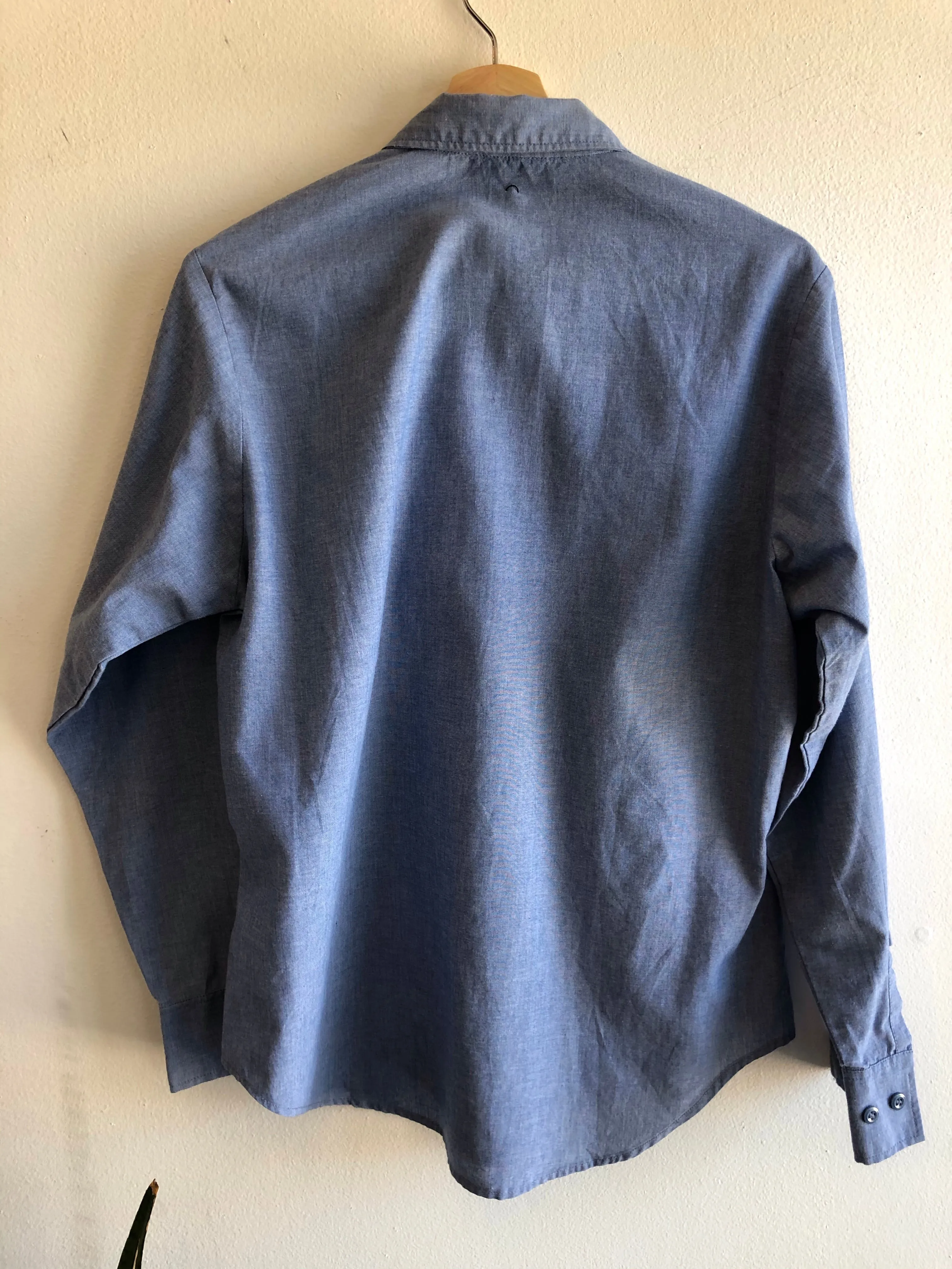 Vintage 1970s U.S.N. Named Womens Chambray Button-Up Shirt